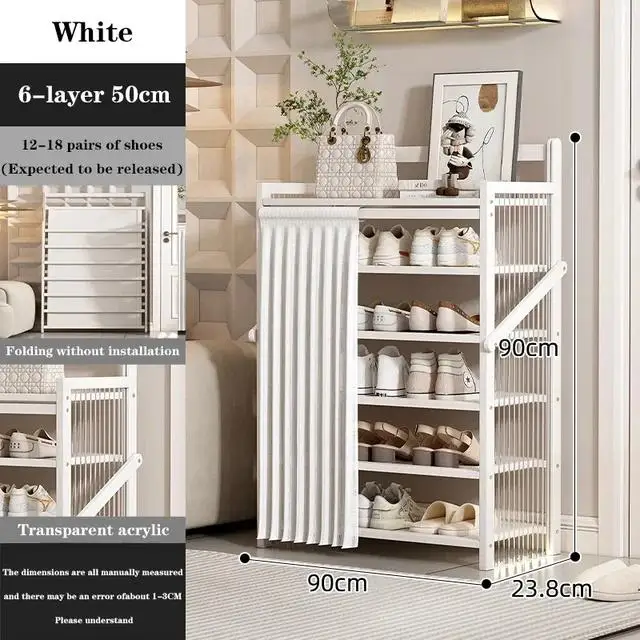 Indoor Dust Proof Foldable Shoe Cabinet Multi Layer Large Capacity Folding Stand Storage Shelf Shoe Racks
