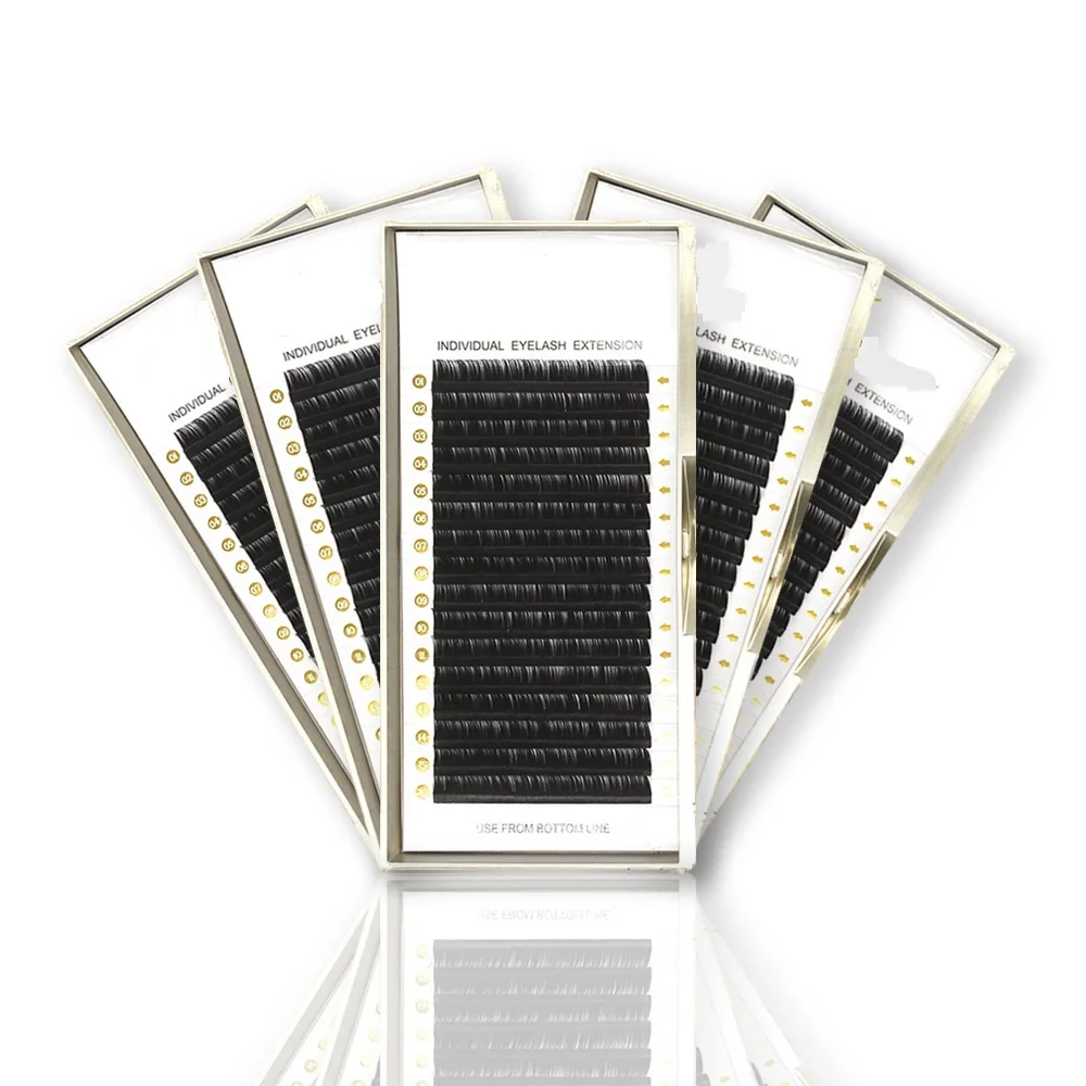 16Rows Individual Eyelash Extension for Professional Lash C/D/DD Fake Eyelashes Natural Soft Faux Mink Black Matte Maquiagem