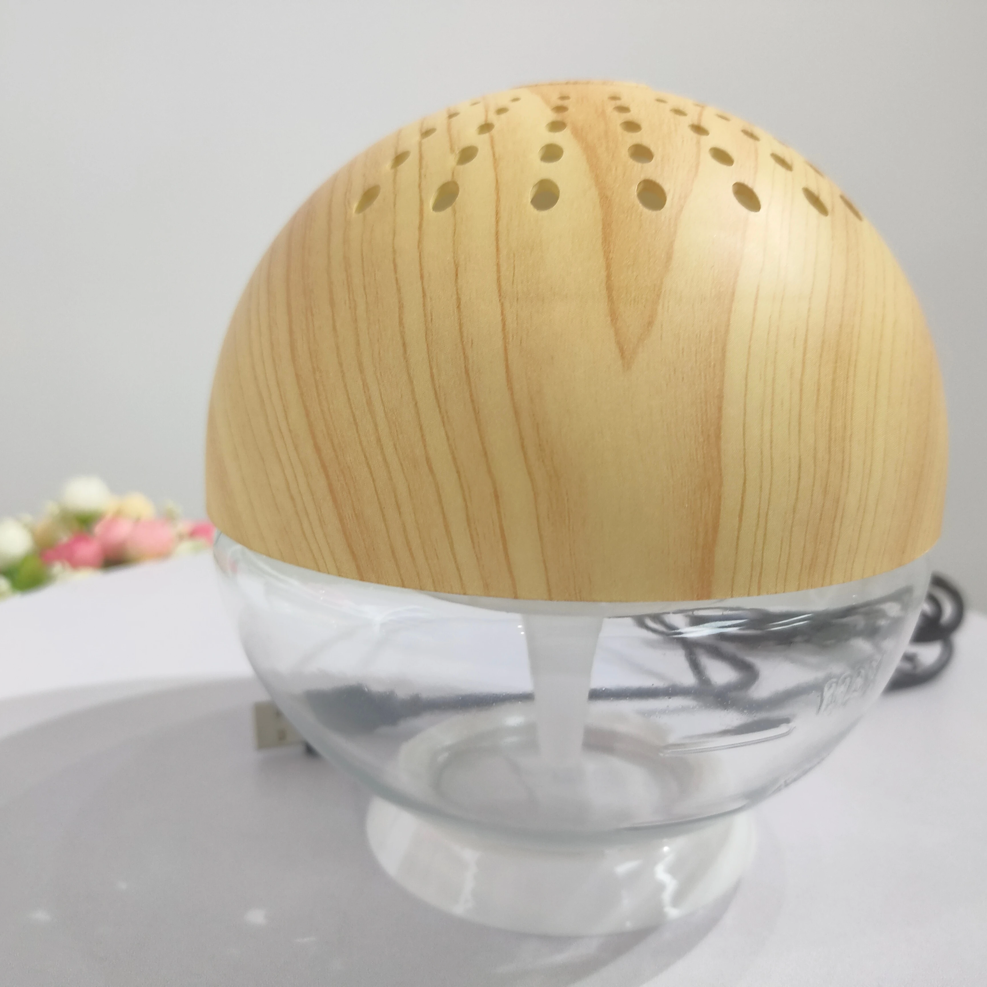 Hot Sale USB Mini Exquisite Energy Saving Wood Grain Air Purifier OEM Air Cleaner For Household And Office