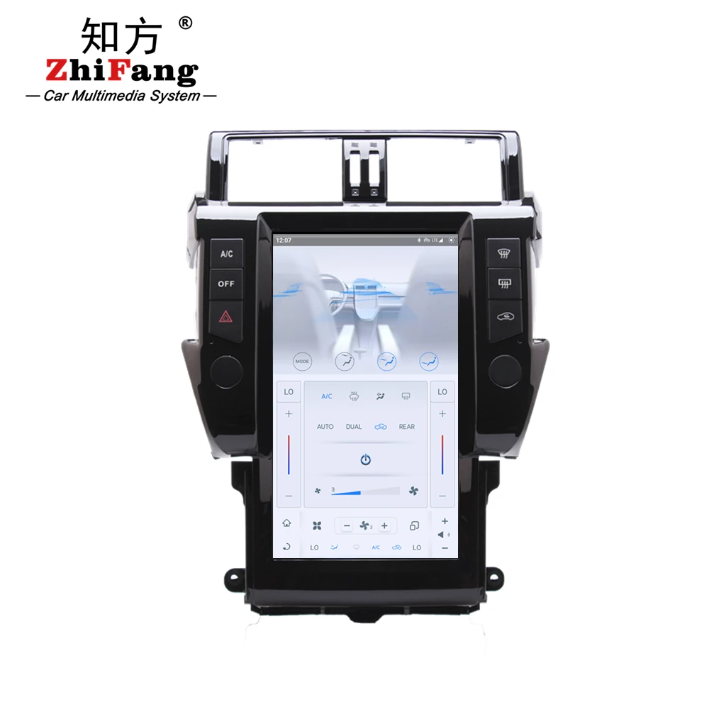 2K 16 inch android 11.0 car video stereo vertical screen dvd player for toyota 2018 Prado car multimedia gps navigation 8/128GB