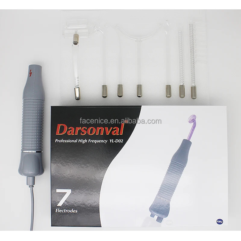 2022 popular 7 pipes portable darsonvals high frequency galvanic 7 electrodes facial spa salon skin care spa facial therapy wand