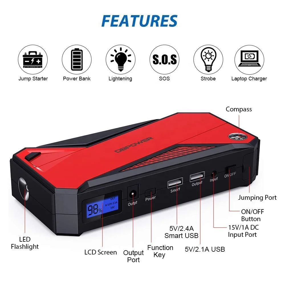 DBPOWER Powerbank Multi-Function Car Jump Starter Power Station