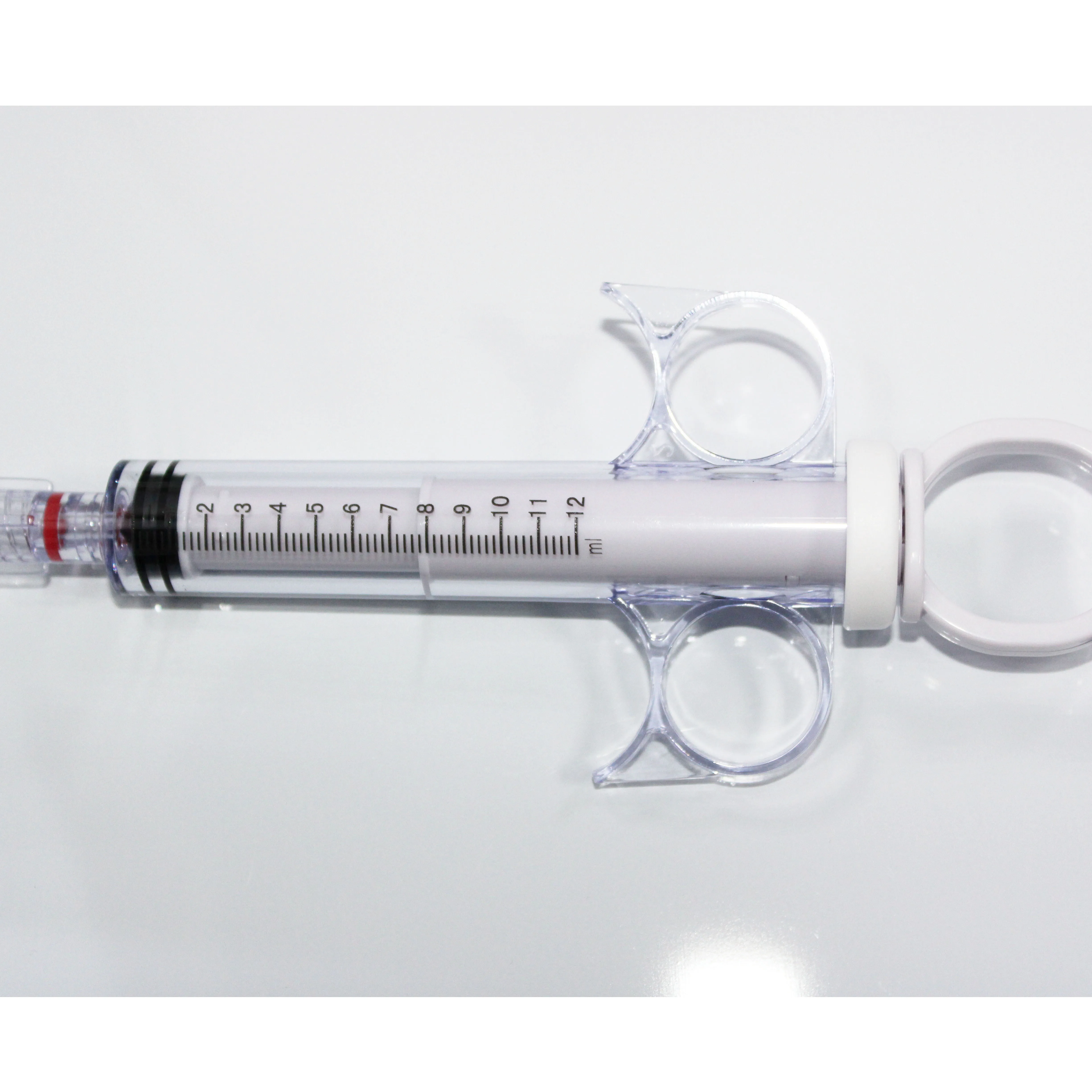
CE Disposable Medical 12ml Contrast Medium Injector 3-ring Angiography Syringe 