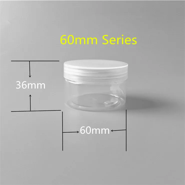 60mm diameter 50-200ml  plastic containers for food PET material with 4 colors lids stock available