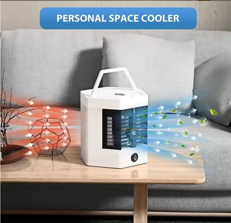Portable 3 in 1 Personal Evaporative Humidifier Mini Air Cooler Fan