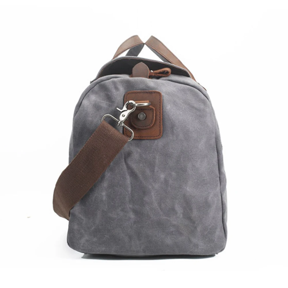 custom vintage outdoor gym bag  large capacity duffel bag business leather  private label  factory canvas men travelling bags