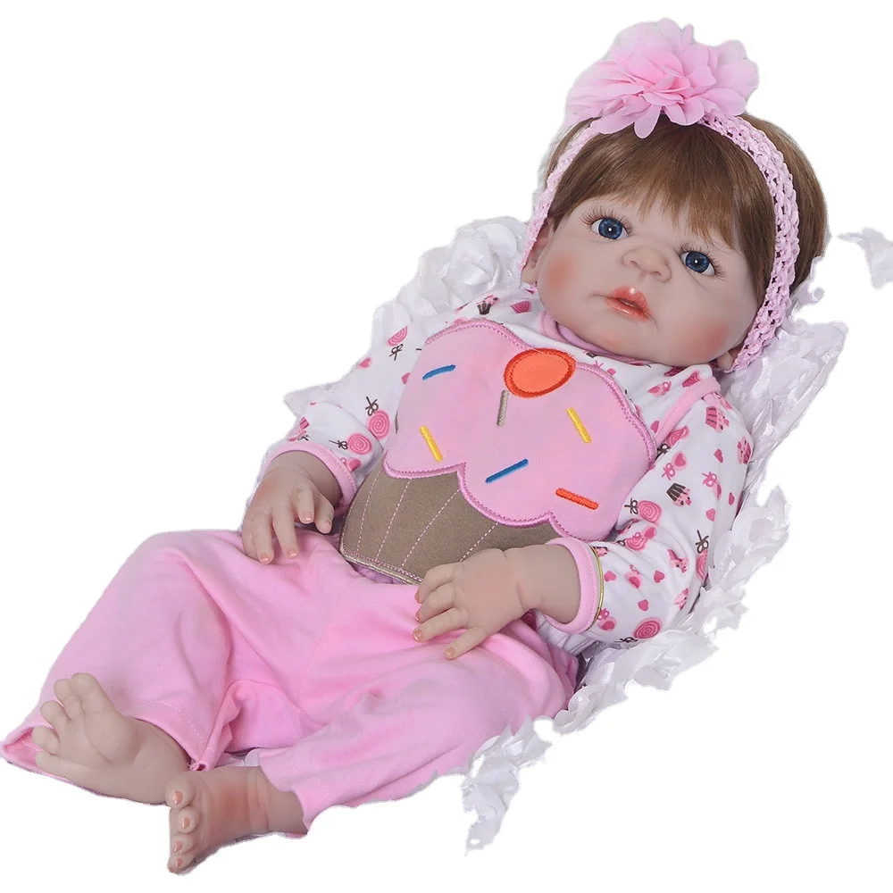 Lovely Girl Dolls 55cm Full Silicone Body Girl Doll Best Gift Reborn Baby Dolls