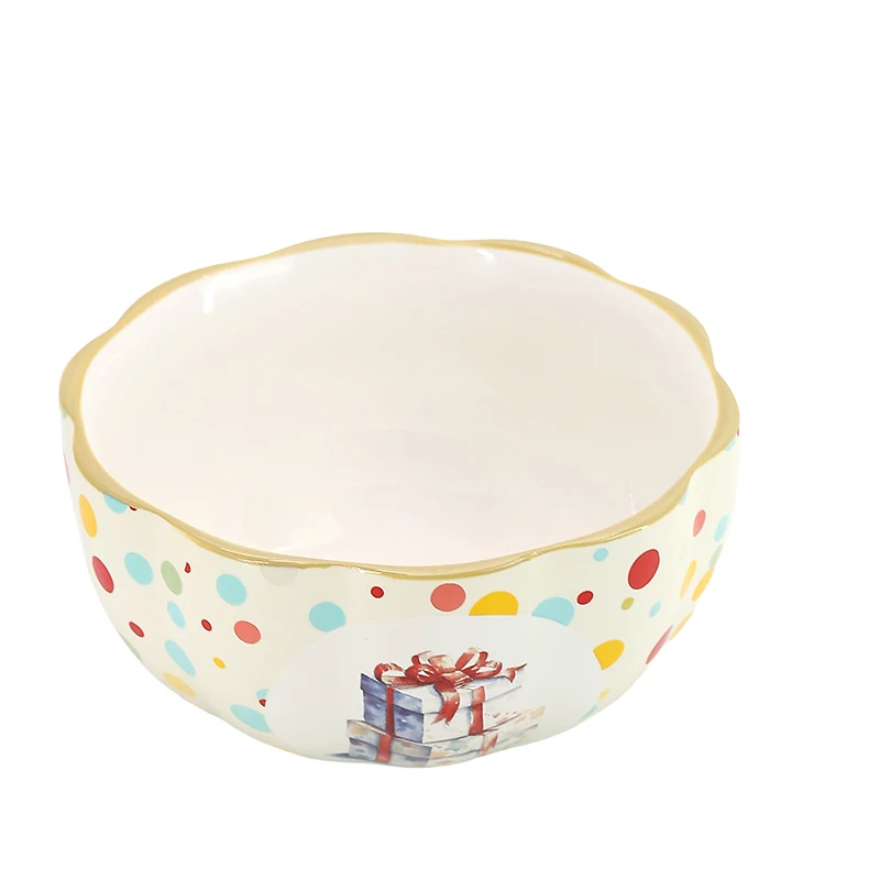 Christmas limited tableware polka dot ceramic dinner sets  Casual Round Shape Cake Plates Sets