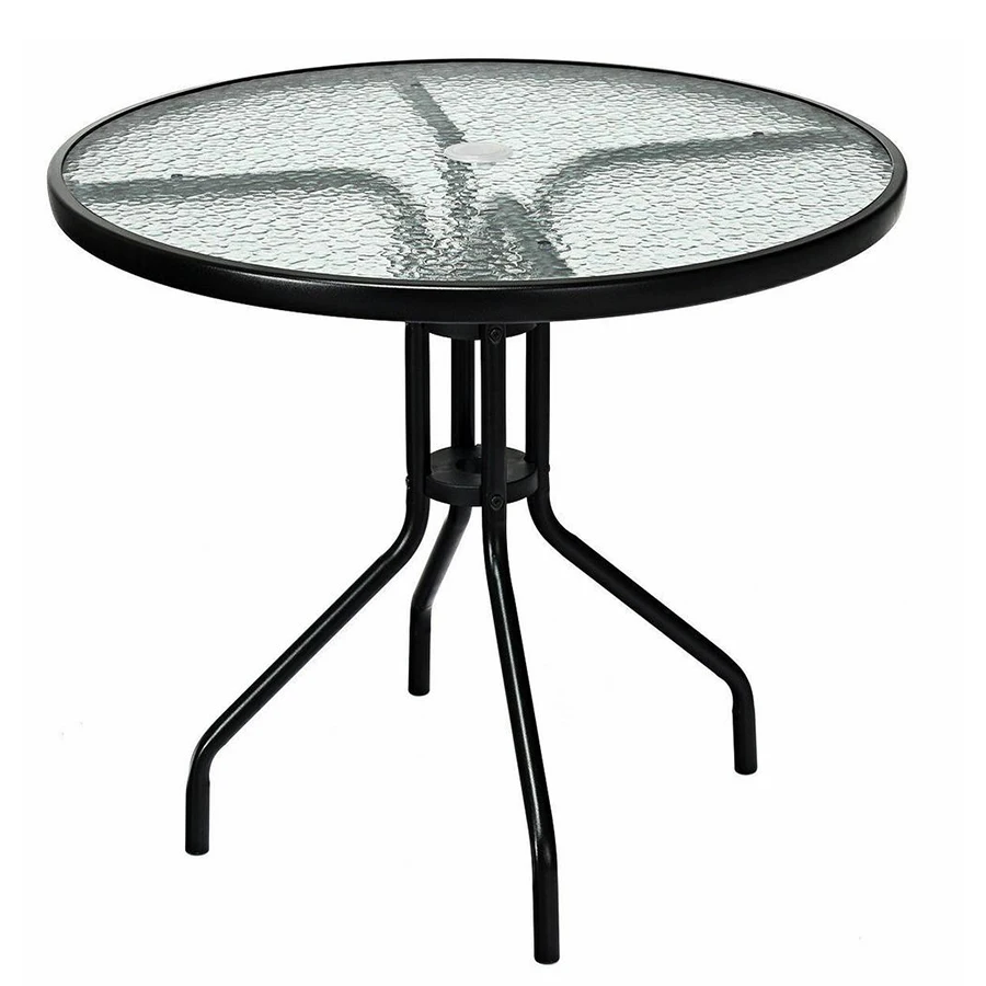 Exquisite Round Tempered Glass Table modern dining table glass top patio coffee table