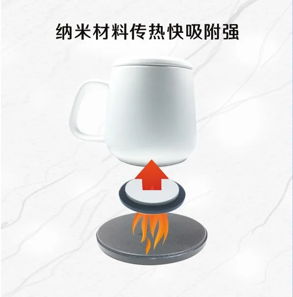 2 in 1 intelligent smart cup warmer wireless self heated thermal coffee mug warmer with wireless charger