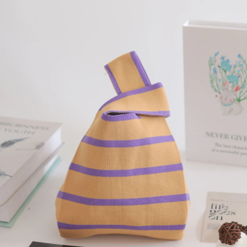 Wholesale Handmade Knitting Bags Cotton Crochet Knit Shopping Bag For Beach Travel Small Shopper Bag