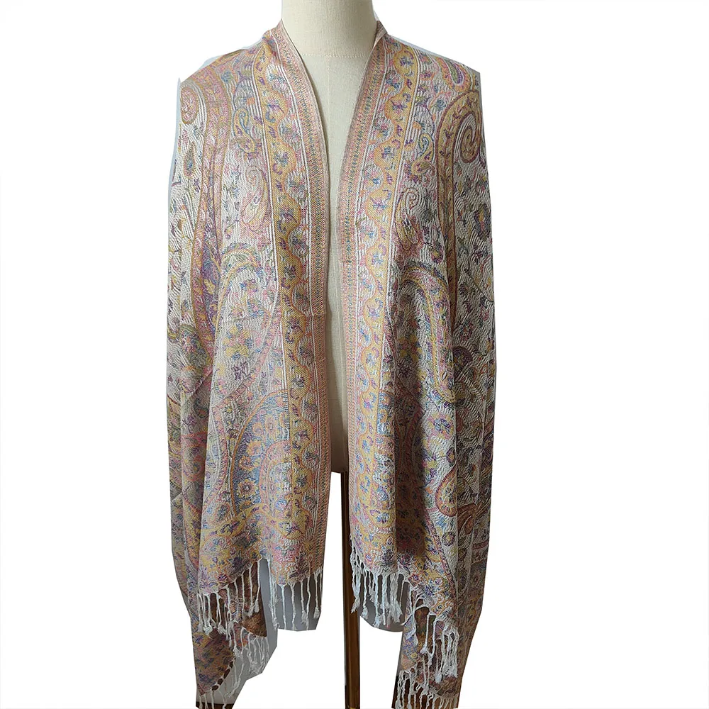 New Arrive Pashmina Scarf For Women Custom Design Jacquard Long Wrap Shawl Elegant  Luxury Quality Scarf