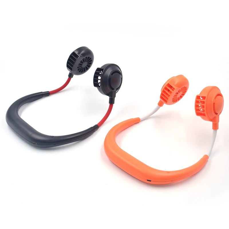 Rechargeable mini USB sport bladeless hanging neck fan with hands free