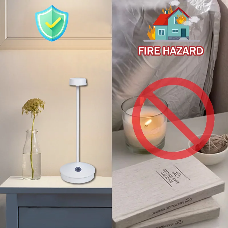 Nordic Bedside Charging Table Touch Luxury Decorative Hotel Lamp Modern Restaurant Cordless Rechargeable Battery LED Table Lamp