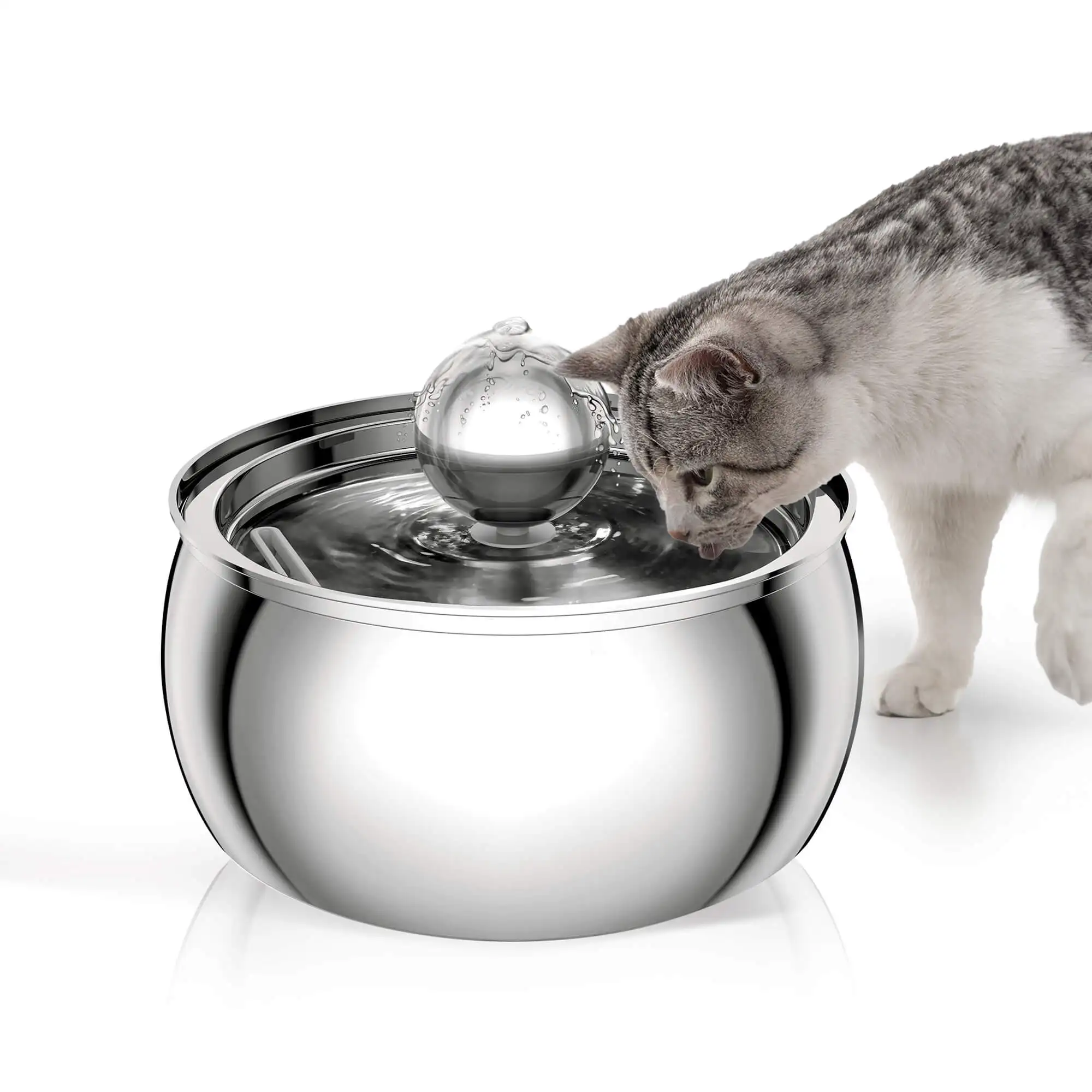 Petwant Wholesale 4L Auto Stainless Steel Cat Dog Water Fountains Double filtration System Ultra-quiet Pump Pet Water Feeder