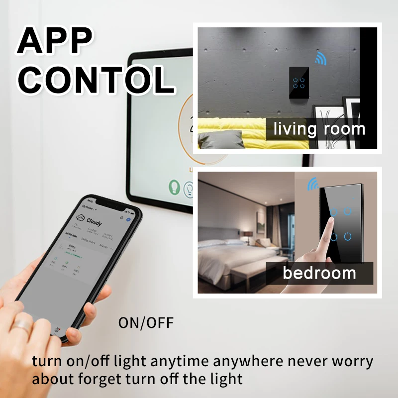 Tuya переключатель Wi-Fi 220v приложение smart life нейтральный провод работать с Alexa Google Home 110V 1/2/3 Gang