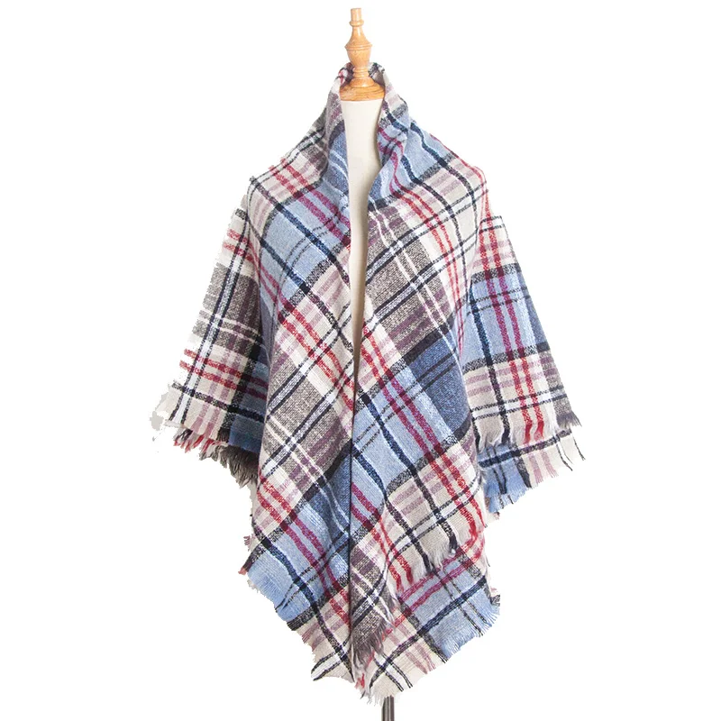 
2019 Hot sale custom print women plaid elegant scarf with fringe custom scarf cotton printing scarf cashmere 