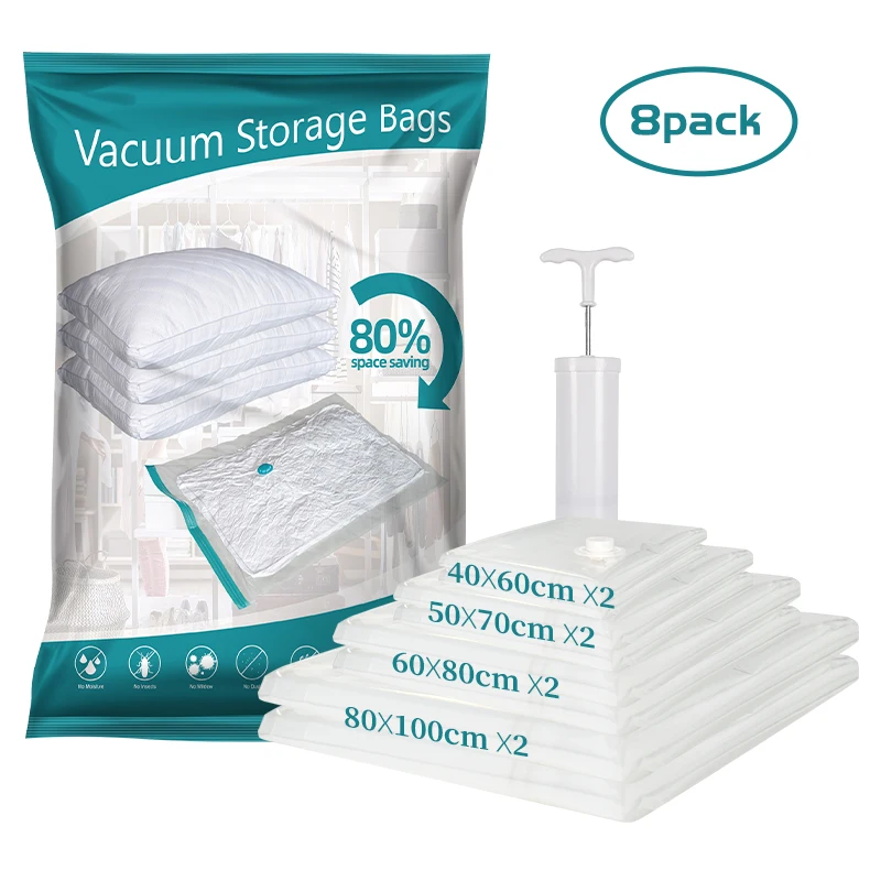 Plastic Biodegradable Compression Packaging Custom Printed Sealing Storage Vacuum Bags For Clothing