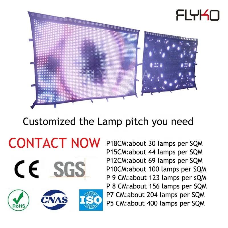 Flexible Stage Pretty LED Backdrop Cloth Led Video Star Wall Curtain for Party Decoration Effect Light
