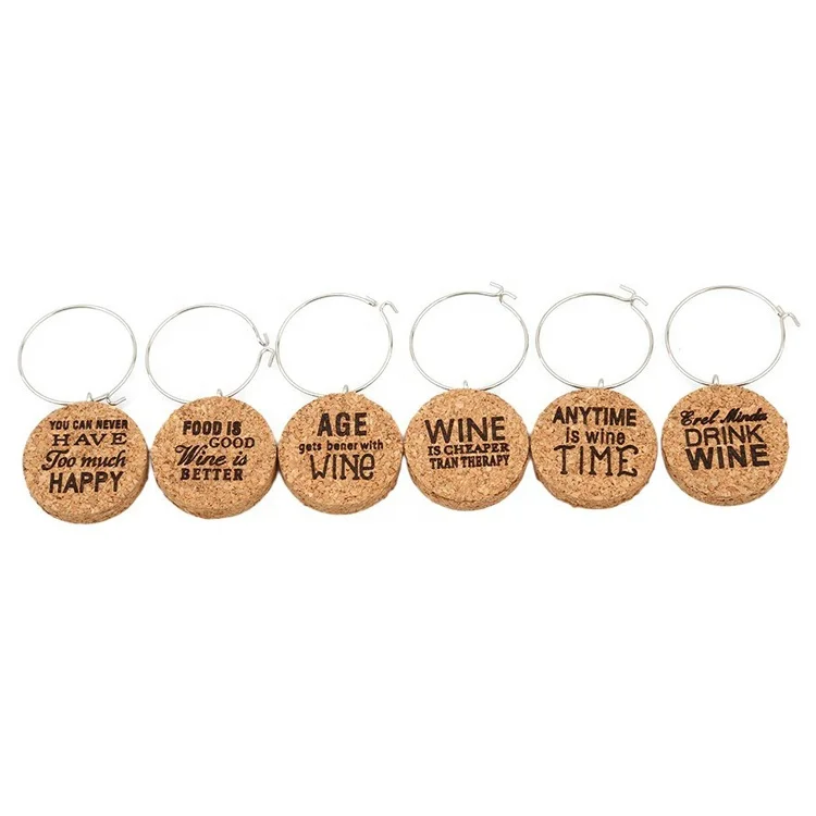 Trade Assurance New Arrival Cork Wine Glass Charms