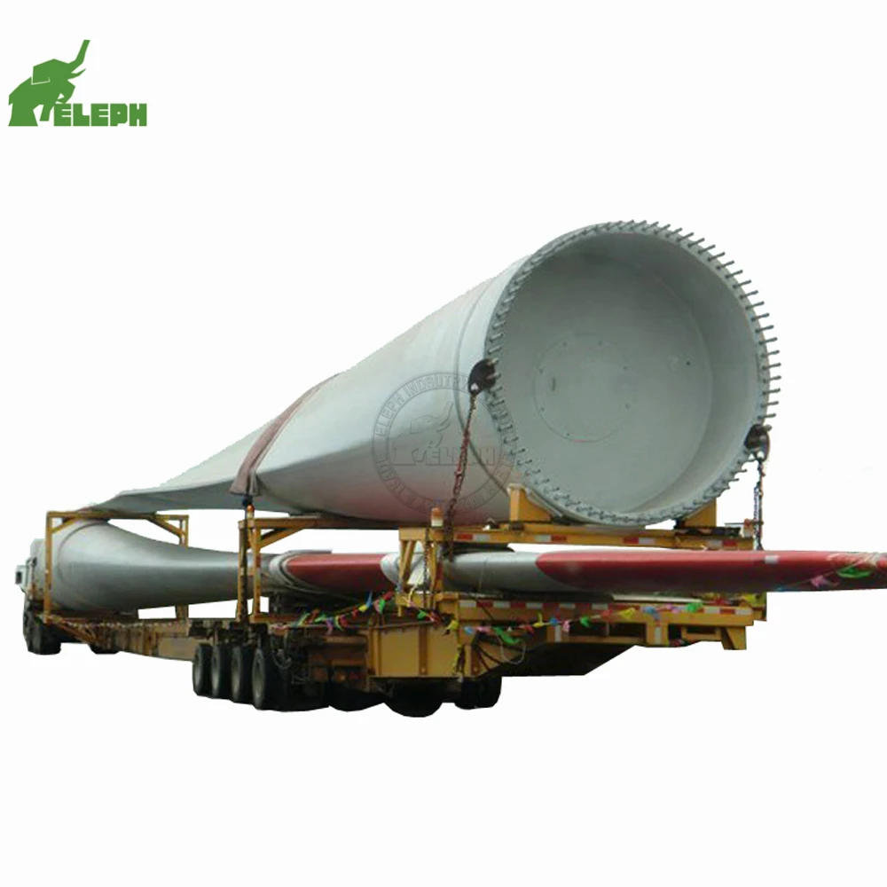 Extendable Wind Turbine Blade Transport Trailer Gooseneck Lowbed Truck Trailer for Sale