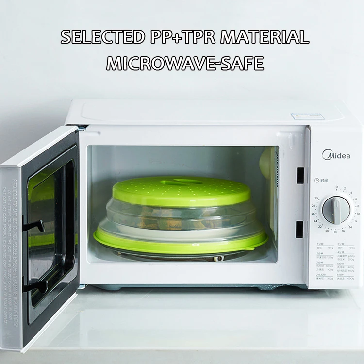 Heat resistant microwave silicone splatter guard collapsible microwave cover for food with Hook