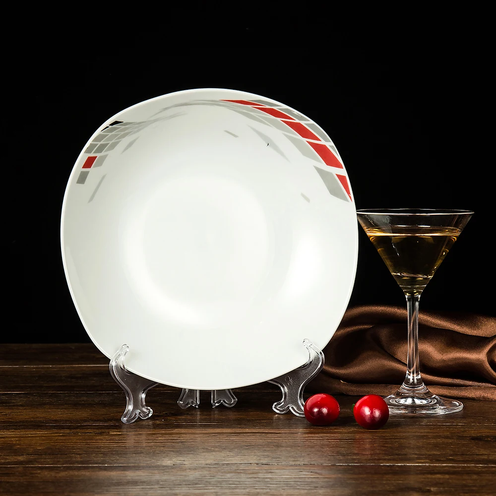 Factory Wholesale Square Ceramic Dinnerware Set Modern Design Dish Set Household Porcelain Tableware