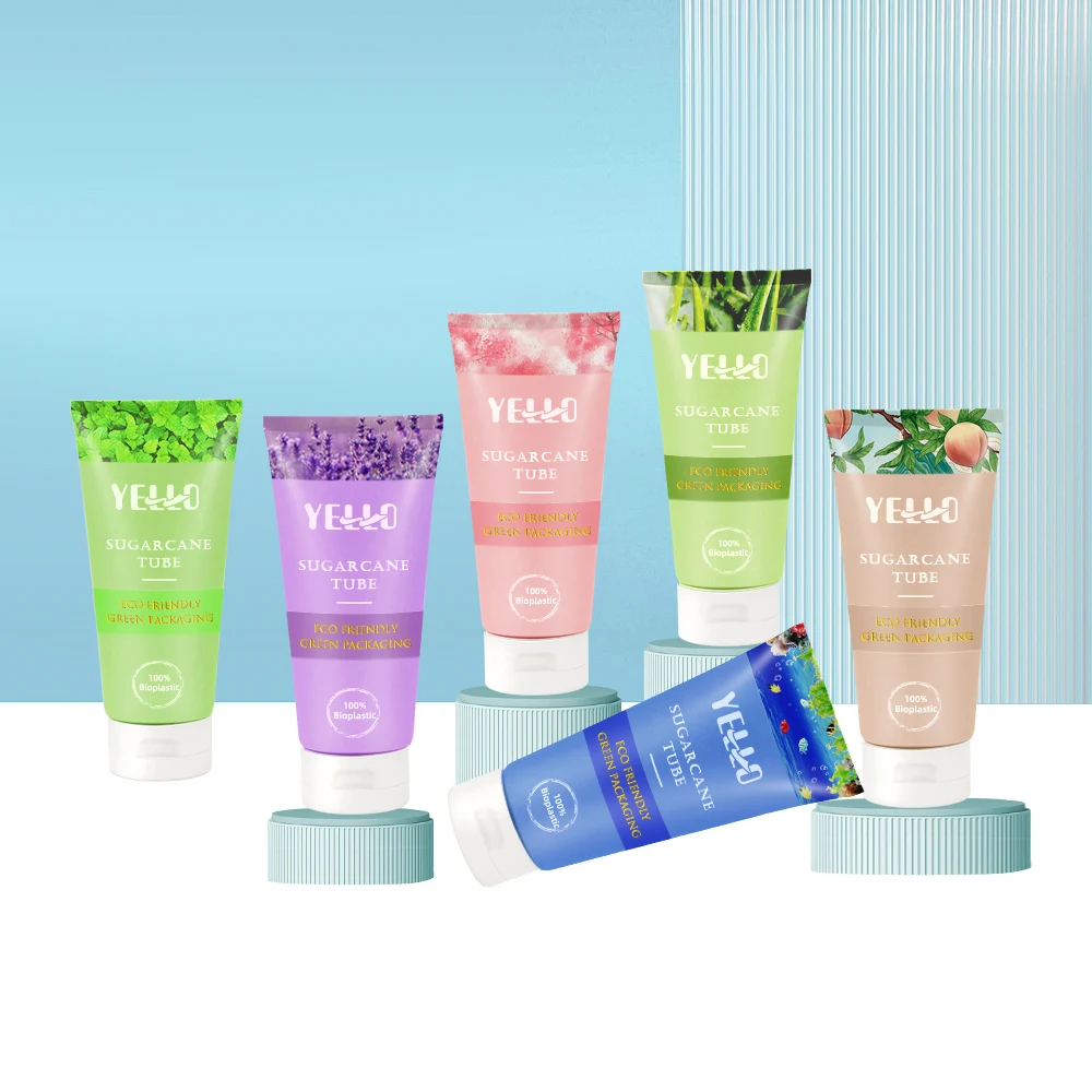 Custom Empty Eco Friendly Sugarcane PCR Plastic Kraft Paper 100ml 150ml Cosmetic Packaging Soft Squeeze Lotion Cream Tube