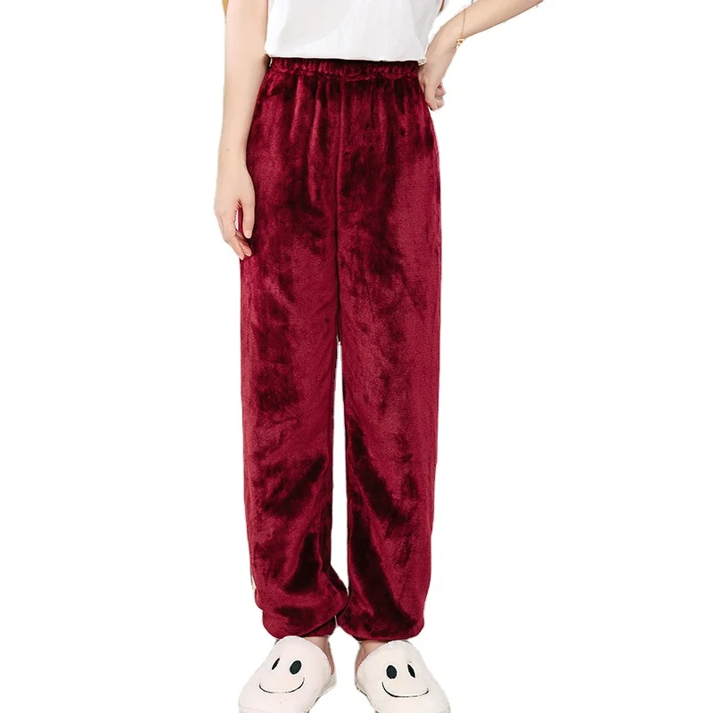 Kingcason New Fashion High Gsm Flannel Pajama Pants Women For Home / Winter