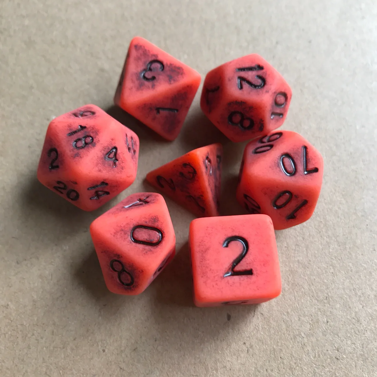 Board Game Antique Dice Set 7pcs Acrylic Polyhedral Digital Dice DND Game Accessories