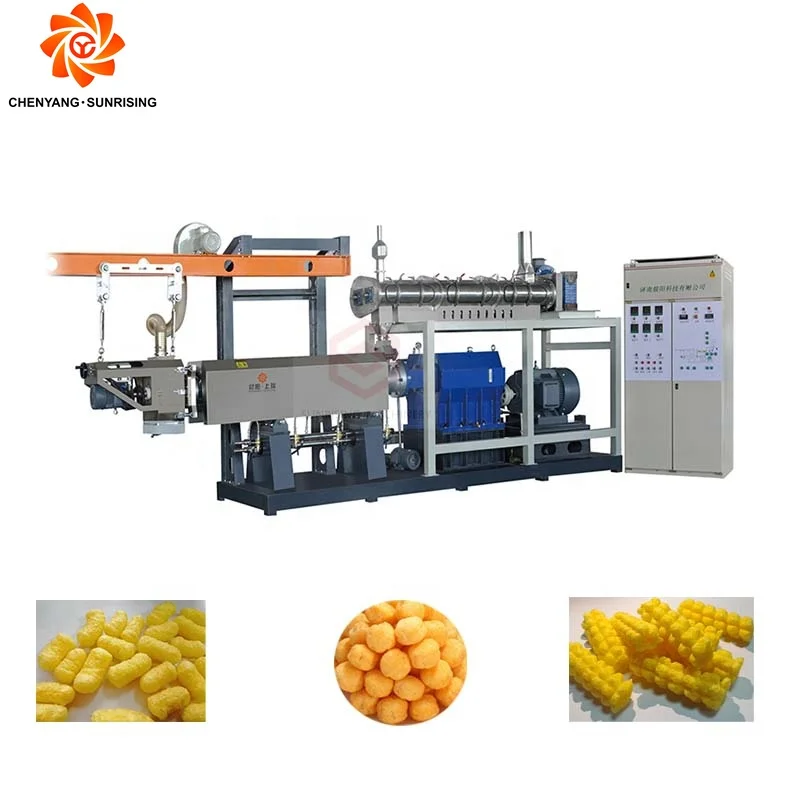 Complete Production Line Puffed Fried Snack Food Extruder Extrusion