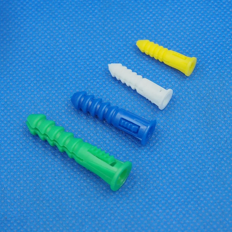 Plastic PP PE Expansion tube conical anchor blue and red color plastic wall anchor