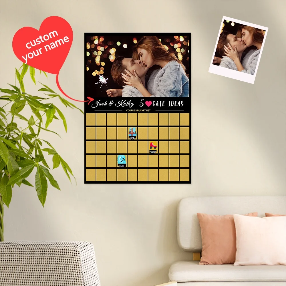 Custom Scratch off Poster Personalized Bucket List Creative Gift for Couple
