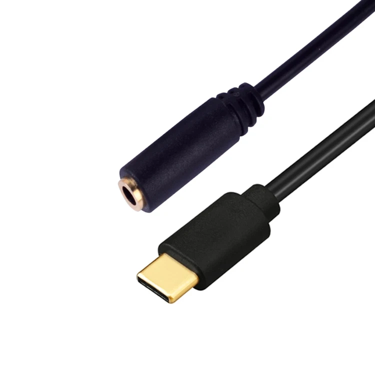 
Type C to 3.5mm Stereo Audio Cable USB C Male to 3.5 AUX Female Jack for Mobile Phone, Speaker 
