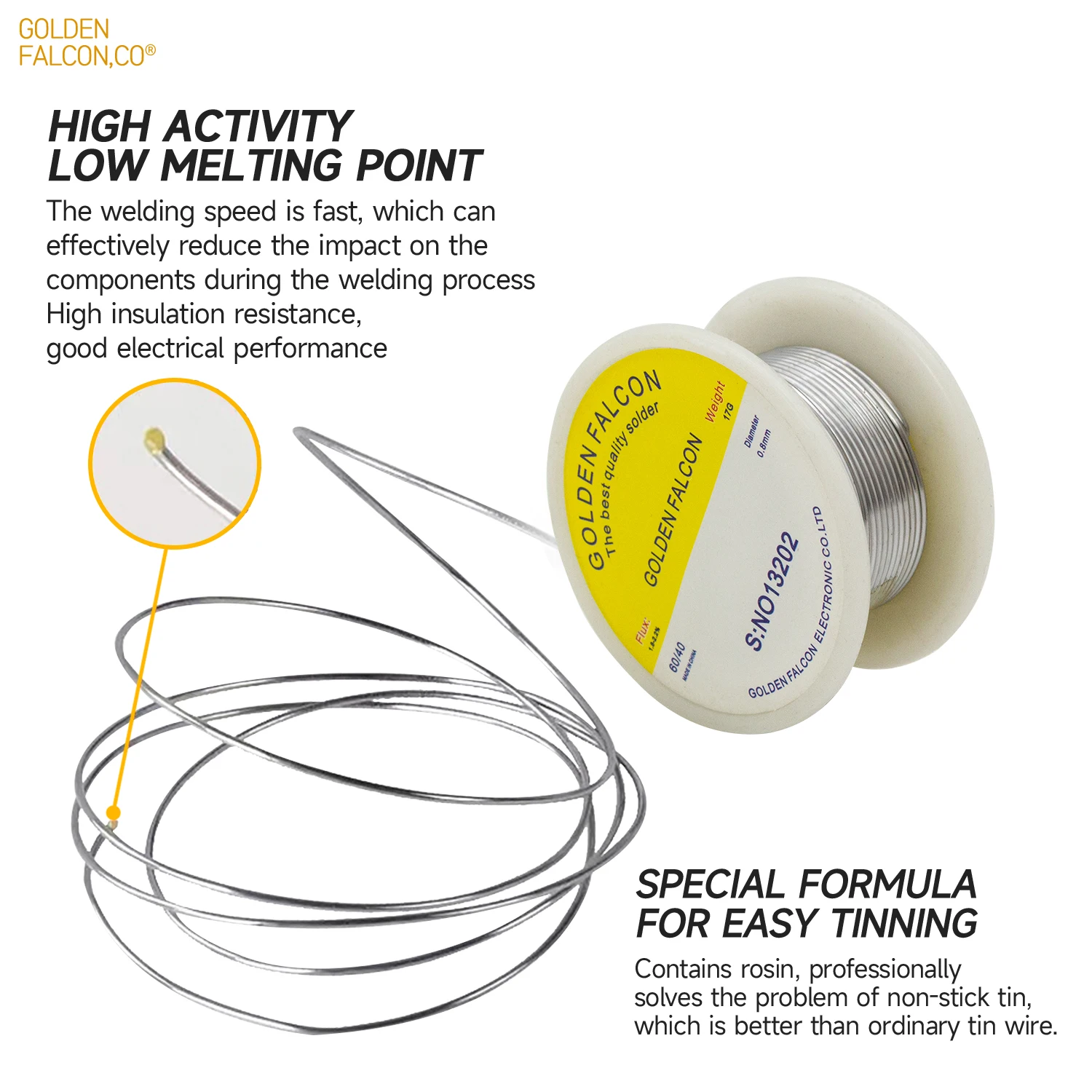 Sn60/pb40 tin welding wire 17G 0.8mm diameter Tin Flux Rosin Activated Cored tin wire soldering wire