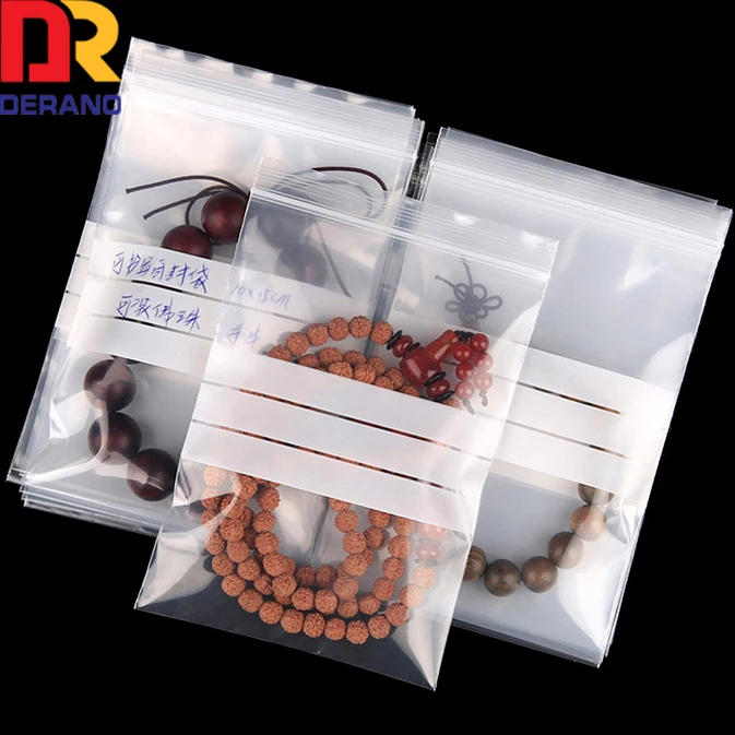 Writable custom-sized food grade LDPE biodegradable jewelry storage plastic zip lock bag