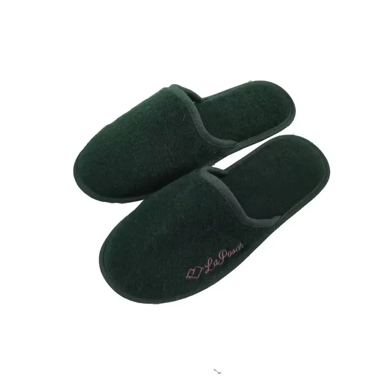 Custom Logo Felt Cloth Slippers Comfortable Soft Cotton Slipper Indoor Warm Plus Size Unisex House Winter Slippers