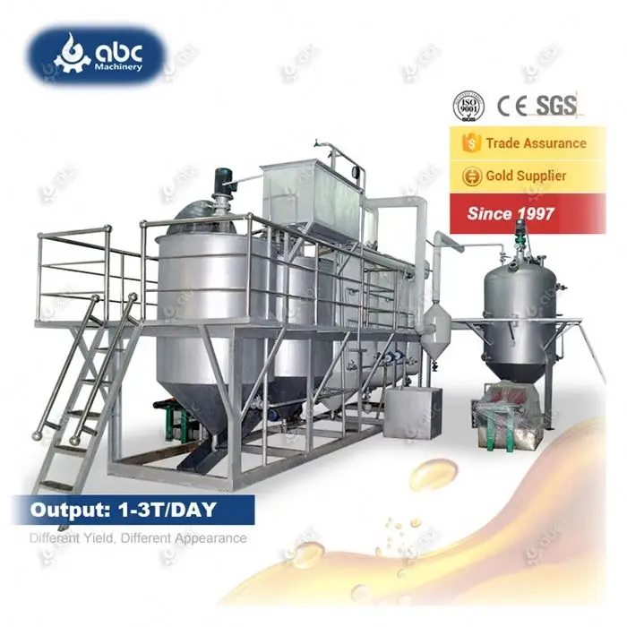 Small Mini Crude Palm Mustard Groundnut Sunflower Oil Refinery Machine For Refining/Processing,Coconut,Sesame,Soybean Edible Oil
