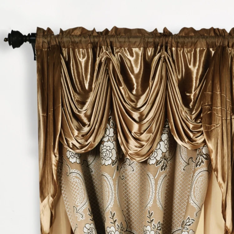 New Product Custom Design Ideas High End French Window Drapes Top Valance for Curtain