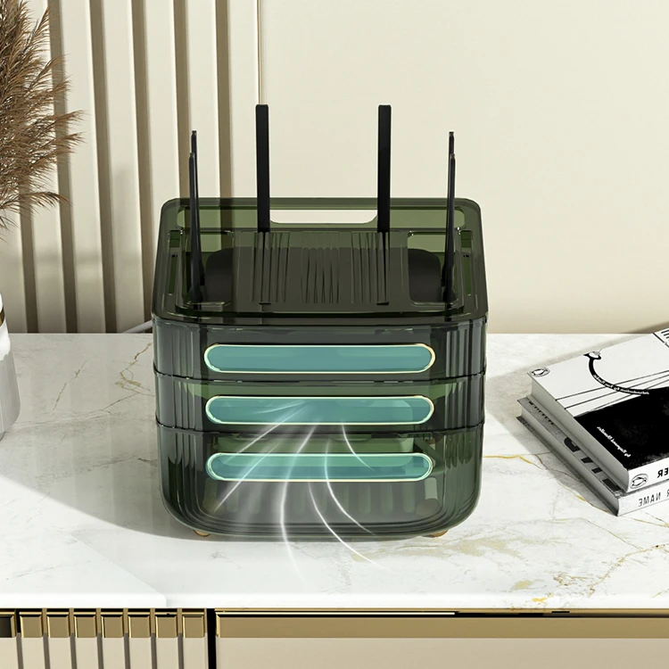 Wifi Router Storage Boxes Cable Power Plug Wire Wall Mounted Floating Shelf Storage Rack for Storage Router