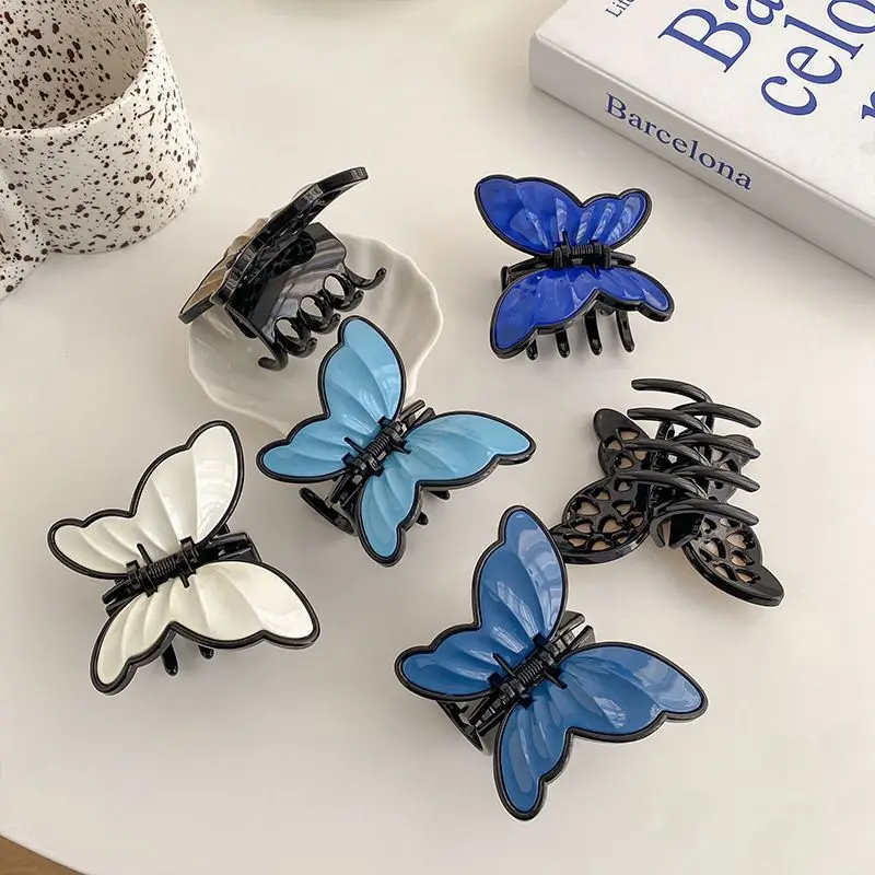 2022 New ins multi colour Grab Clip resin Hairpin Hairgrips butterfly hair claw Clip