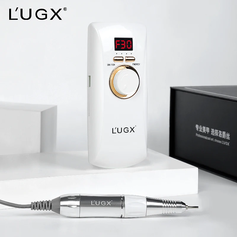 LUGX Custom Logo 30000 rpm Profesional Acrylic Cordless Rechargeable Professional Electric Portable Nail Drill Machine