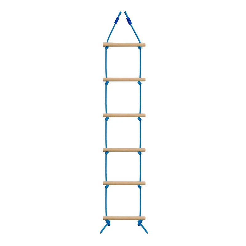 Playground Ninja Obstacles Swing Slackline Rainbow 6.6 Ft Hanging Climbing Rope plastic Wood Ladder for Kids