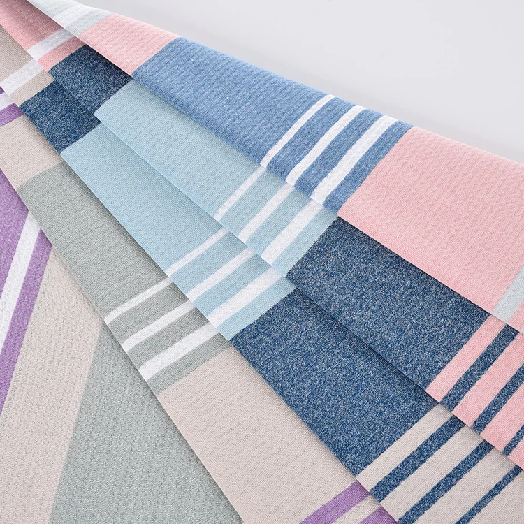 Anti-Static Jacquard Stripe Yarn-Dyed Fabric 47.5% Cotton 23.5% Viscose 24% Polyester 5% Spandex Knit Fabric For Polo Shirt