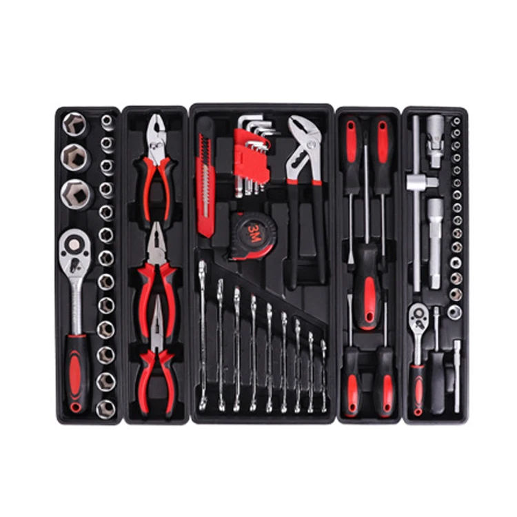 168 PCS iron box tool case locker household hardware kit bicycle motorcycle car ratchet wrench repair tools set