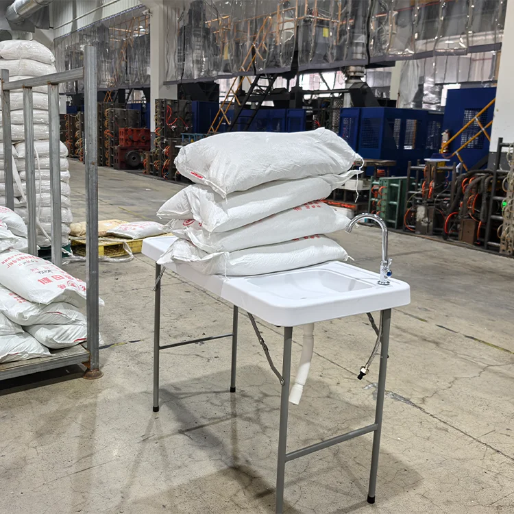 Portable Outdoor Camping Kitchen with Sink Mobile Folding Table for Cleaning