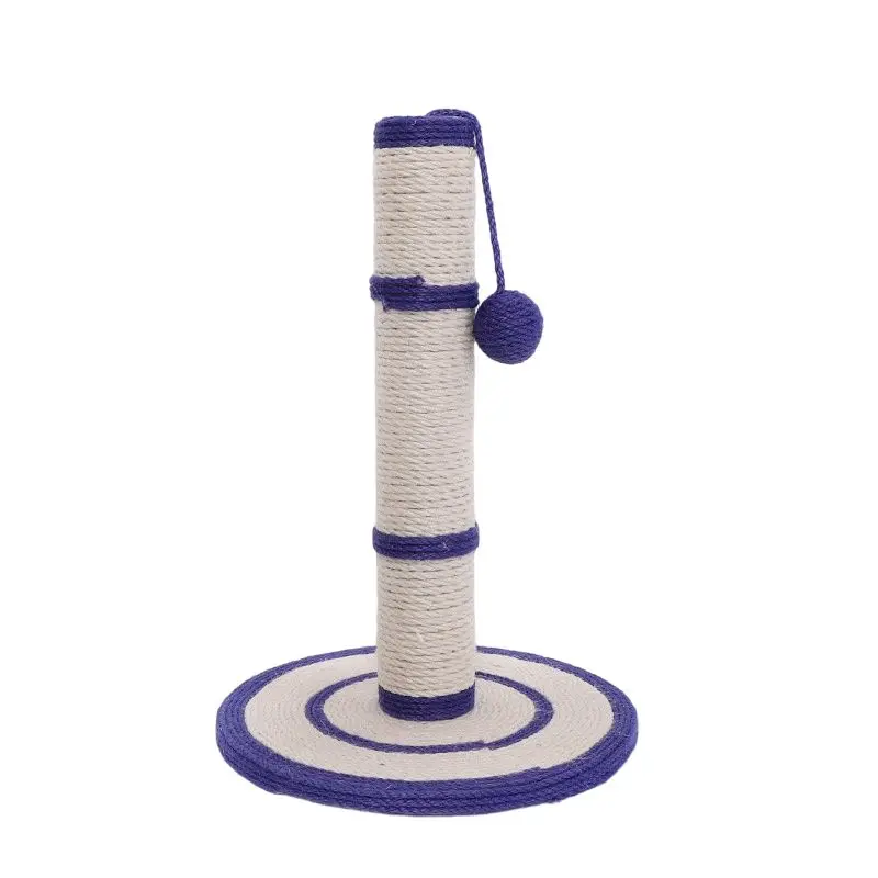 Blue Orange Brown Sisal Fabric Cat Scratching Post with Sisal Rope Ball Cheap Small Cat Tree