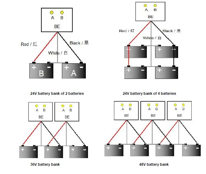 HA01 Battery Equalizer 12V 24V Equalizer Balancer For 2*12V Lead Acid /AGM/Gel/Lithum/LiFePO4 Solar Battery Bank