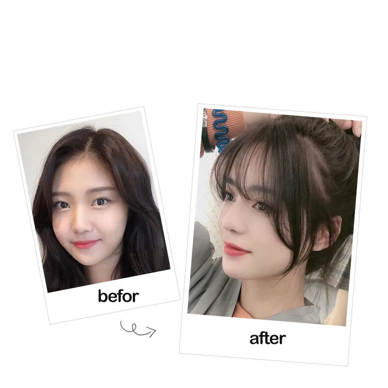 One Piece Wig With Bangs Seamless Hair Bangs Temple Hair Accessories Wedding