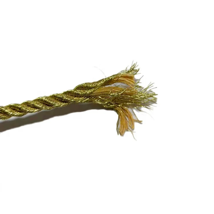 5mm  gold silver twisted cord  3 strands rope  paper bag rope handle